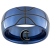 10mm Dome Blue Tungsten Carbide Basketball Design