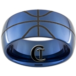 10mm Dome Blue Tungsten Carbide Basketball Design