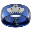 10mm Blue Dome Tungsten Carbide Claddagh & Doctor Who Ring Design