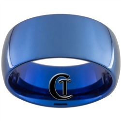 10mm Blue Dome Tungsten Carbide Ring