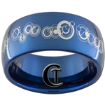 10mm Blue Dome Tungsten Carbide Doctor Who Gallifreyan-Together Forever Through Time and Space Design