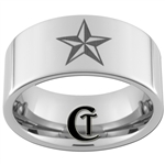 10mm Pipe Tungsten Carbide Texas Star Design Ring.