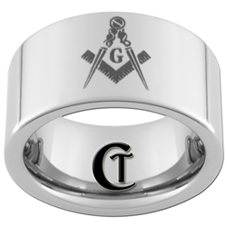 10mm Pipe Tungsten Carbide Masonic Design