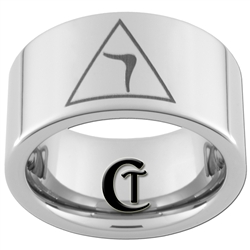 10mm Pipe Tungsten Carbide Masonic Design