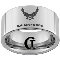 10mm Pipe Tungsten Carbide U.S. Air Force Logo Design.