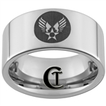 10mm Pipe Tungsten Carbide U.S. Army Air Force Patch Design Ring.