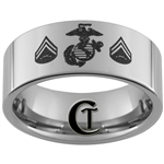 10mm Pipe Tungsten Carbide Marines Corporal Design Ring.