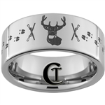 10mm Pipe Tungsten Carbide Deer Rifle Tracks Hunting Ring Design