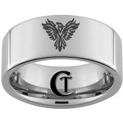 10mm Pipe Tungsten Carbide Phoenix Design Ring.