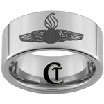 10mm Pipe Tungsten Carbide Navy Enlisted Rating Insignia Aviation Ordnanceman IYAOYAS Design Ring.
