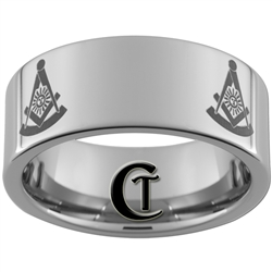 10mm Pipe Tungsten Carbide Masonic Design