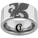 10mm Pipe Tungsten Carbide Fleur De Lis Design