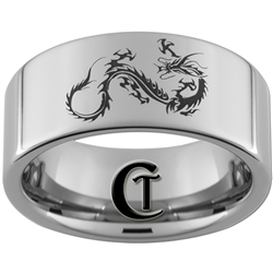 10mm Pipe Tungsten Carbide Lasered Dragon Ring Design