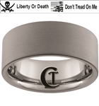 10mm Pipe Tungsten Carbide Military Black Laser Custom Design Ring.