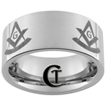 10mm Pipe Tungsten Carbide Masonic Design