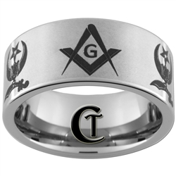 10mm Pipe Tungsten Carbide Masonic Design