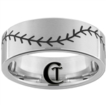 10mm Pipe Tungsten Carbide Satin Finish Baseball Stich Ring Design