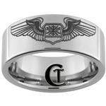 10mm Pipe Tungsten Carbide U.S. Air Force Navigator's Wings Design Ring.