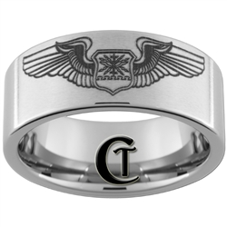 10mm Pipe Tungsten Carbide U.S. Air Force Navigator's Wings Design Ring.