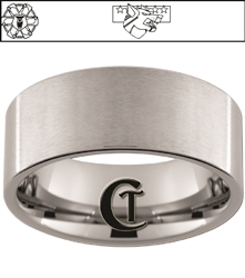 10mm Pipe Tungsten Carbide Military White Laser Custom Design Ring.