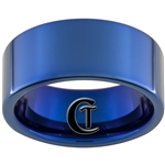 10mm Blue Pipe Tungsten Carbide Ring
