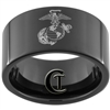 11mm Black Pipe Tungsten Carbide Marines Eagle Globe and Anchor Design.