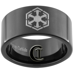 11mm Black Pipe Tungsten Carbide Star Wars Sith Design