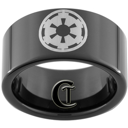 11mm Black Pipe Tungsten Carbide Star Wars Galactic Empire Design