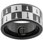 11mm Black Pipe Tungsten Carbide Chess Board Design