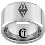 12mm Beveled Tungsten Carbide Skyrim Design