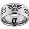 12mm Beveled Tungsten Carbide Zelda Goron Celtic Design