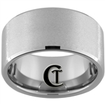 12mm Beveled Tungsten Carbide Stone Finish Ring