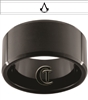 12mm Black Beveled Tungsten Carbide Assassins Creed Design