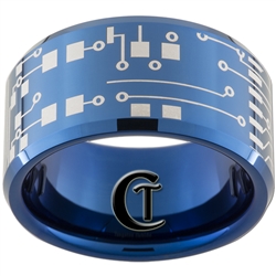 12mm Blue Beveled Tungsten Carbide Circuit Board Design
