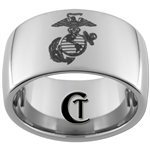 12mm Dome Tungsten Carbide Marines Eagle, Globe & Anchor Design Ring.