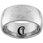 12mm Dome Tungsten Carbide Band Dragons Design