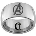 12mm Dome Tungsten Carbide Avengers Design