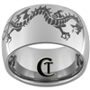 12mm Dome Tungsten Carbide  Dragon and Celtic Love Knot Design Ring.