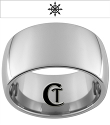 12mm Dome Tungsten Carbide Band Chaos Design