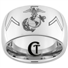 12mm Dome Tungsten Carbide MARINES Symbol & Private Rank Design