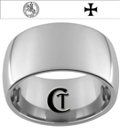12mm Dome Tungsten Carbide Knights Templar Maltese Cross Design Ring.