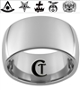 12mm Dome Tungsten Carbide Multiple Masonic Design