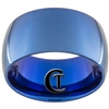 12mm Blue Dome Tungsten Carbide Ring
