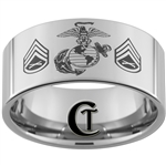 12mm Pipe Tungsten Carbide MARINES Symbol & Staff Sergeant Design.