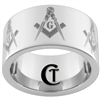 12mm Pipe Tungsten Carbide Masonic Design