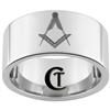 12mm Pipe Tungsten Carbide Masonic Design