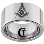 12mm Pipe Tungsten Carbide Masonic Design