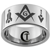 12mm Pipe Tungsten Carbide Freemason Masonic Design