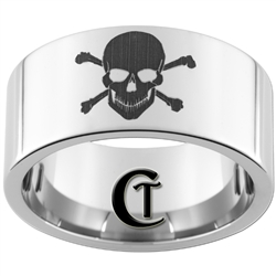 12mm Pipe Tungsten Carbide Skull and Crossbones Design