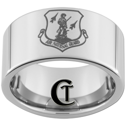 12mm Pipe Tungsten Carbide Air National Guard Design Ring.